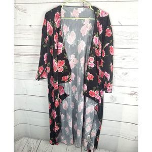 Lularoe Ribbed Floral Shirley Duster Medium